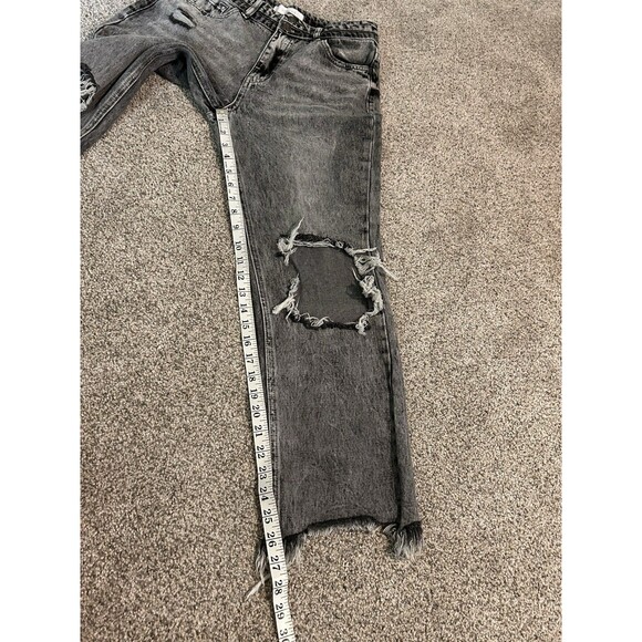 Vervet Mom Jeans Size 28 X 26" Inseam Distressed Denim Raw Hems‎ Gray - Picture 7 of 7